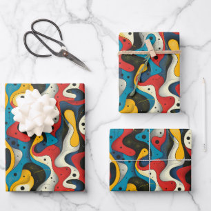 Fun abstrakte Liebhaber Party gekachelt Geschenkpapier Set