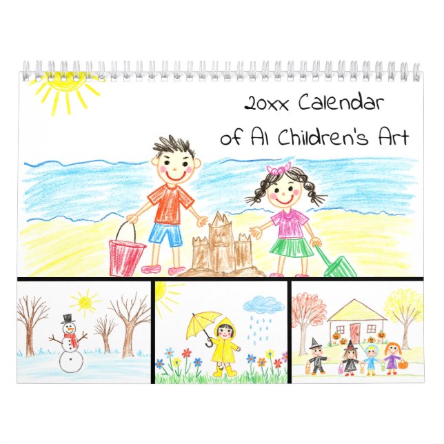 Fun AI Children's Art Colored Images Kalender (Titelbild)