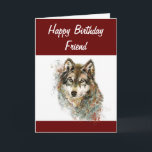 Fun Albern Watercolor Wolf Geburtstag Freitag Spaß Feiertagskarte<br><div class="desc">Niedliche Watercolor Wolf Geburtstagskarte Friend Karte für diejenigen,  die Wölfe Liebe.  Inside Angebot:  Hose immer für dich da</div>