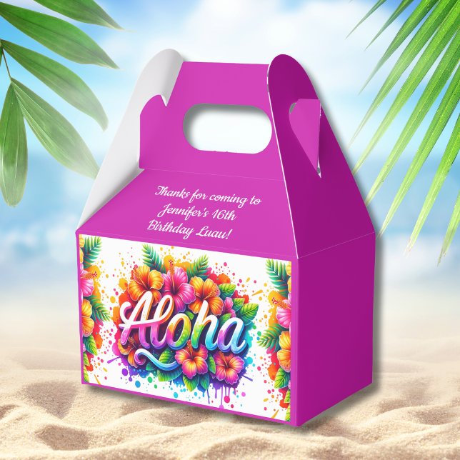 Fun Aloha Tropical Birthday Luau Geschenkschachtel (Von Creator hochgeladen)