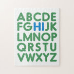 Fun Alphabet Typografie Simple Green Blue<br><div class="desc">Fun Alphabet Typografie Simple Green Blue Puzzle</div>