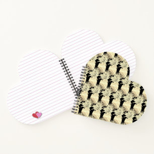 Fun Ananas Gold und Schwarz Muster Notizbuch