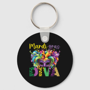 Fun and Festivals Mardi Gras Diva Auge faszinieren Schlüsselanhänger
