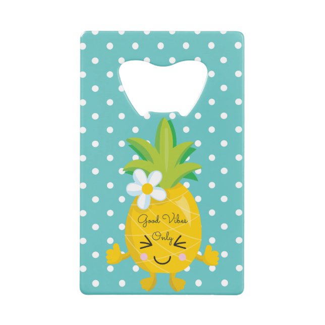 Fun and Trendy Pineaple Polka Punkte Geldbeutel Flaschenöffner (Vorderseite)