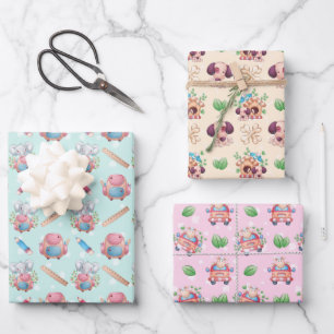 Fun animal Feuilles de papier d'enveloppement pour