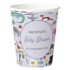Fun Animal Personalisiert Baby Dusche Pappbecher