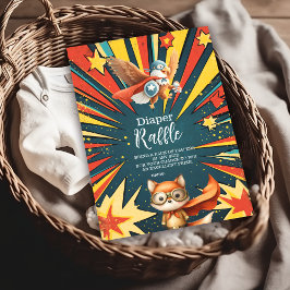 Fun Animals Superhero Kinderduschmaschine Raffle Begleitkarte