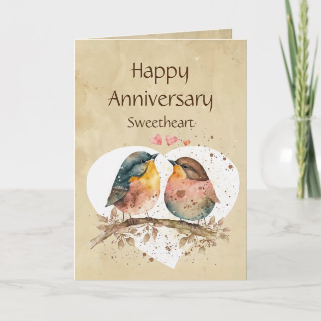 Fun Anniversary Sweetheart Love bird Humor Karte (Vorderseite)