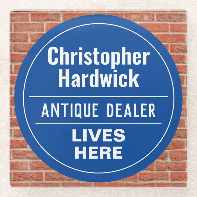 Fun Antique Dealer Wall Plaque Stil Glasuntersetzer (Vorderseite)