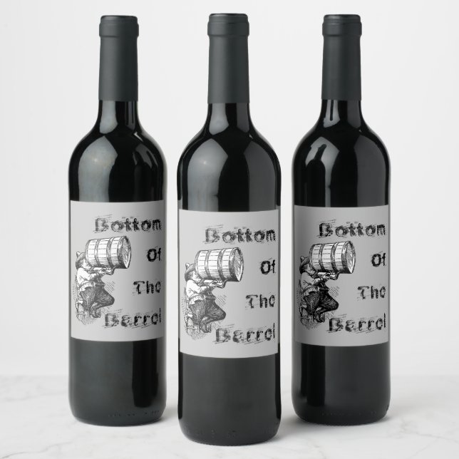 Fun Antique Style Unten des Barrel Rezept Vino Weinetikett (Flaschen)