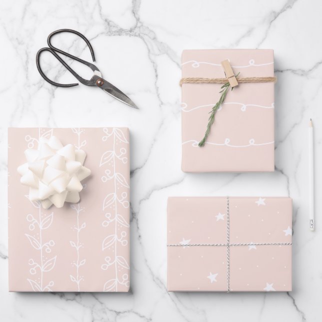 Fun Antiquitätenweißes Schleifpapier Farbe #F8E3DA Geschenkpapier Set (Vorderseite)