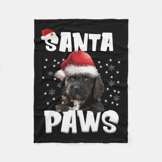 Fun Apoo Weihnachtslicht Tree Dog Lover Xmas Fleecedecke (Vorderseite)