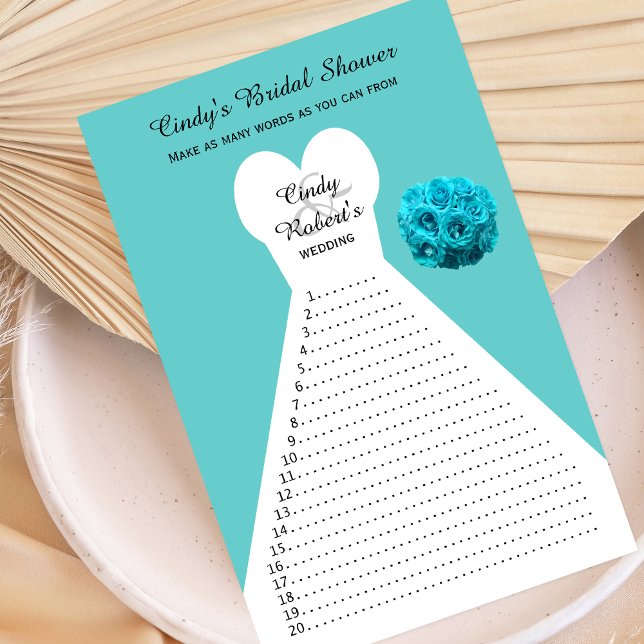 Fun Aqua Brautparty Word Games (Von Creator hochgeladen)