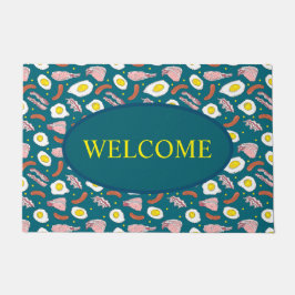 Fun Aquamarin Blue Ei und Bacon Fried Breakfast Fußmatte