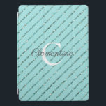 Fun Aquamarin Türkis Blue Glitzer Streifen Monogra iPad Pro Hülle<br><div class="desc">Fun Aquamarin Türkis Blue Glitzer Streifen Monogramm Abdeckung mit türkisfarbenen aquamarinen Imitaten Glitzer Streifen und Platz für Ihre individuelle Monogramm und Name. Einfach mit Text, Schriftart und Farben anpassen. Erstellt von Zazzle pro Designer BK Thompson © exklusiv für Cedar und String; bitte kontaktieren Sie uns, wenn Sie Hilfe benötigen, Fragen...</div>