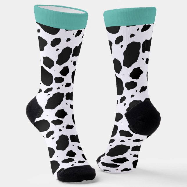 Fun Aquamarine tierische Kuh drucken Socken (Gewinkelt)