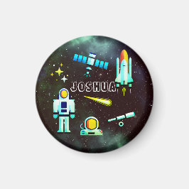 Fun Astronaut Rocket kosmisch Personalisiert Magnet