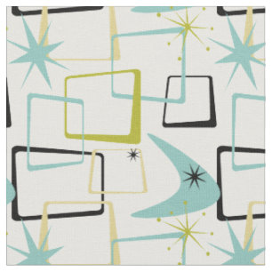 Fun Atomares Stars & Boomerang Mitte des Jahrhunde Stoff