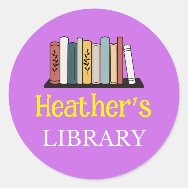 FUN! Aufkleber - Bibliothek - Personalisiert - Nam (Vorderseite)