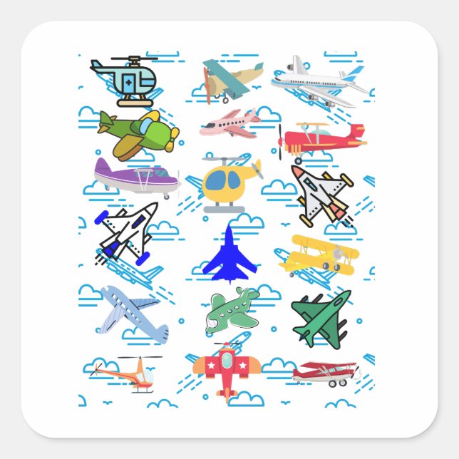 Fun Aviation Quadratischer Aufkleber (Vorderseite)