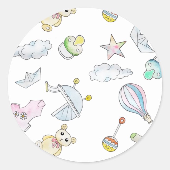 Fun Baby Dinge Runder Aufkleber (Vorderseite)