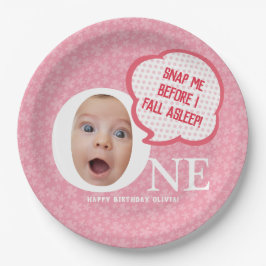 Fun Baby Girl Foto Collage Personaliz Pappteller