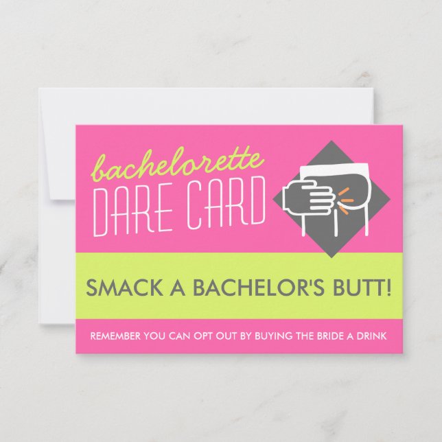 Fun Bachelorette DARE Spielkarte - Hintern klatsch Einladung (Vorderseite)