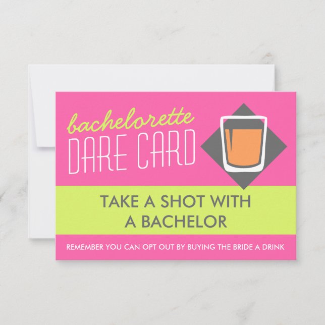 Fun Bachelorette DARE Spielkarte - Schuss! Einladung (Vorderseite)