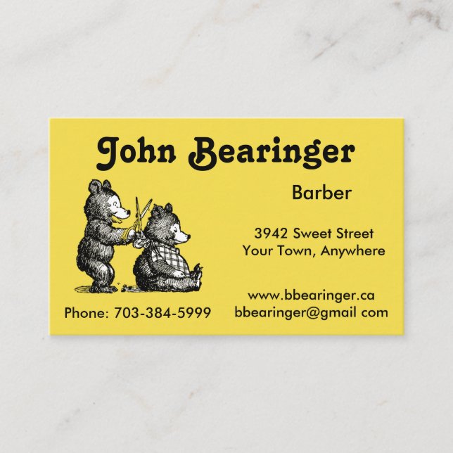 Fun Barber Business Card Visitenkarte (Vorderseite)