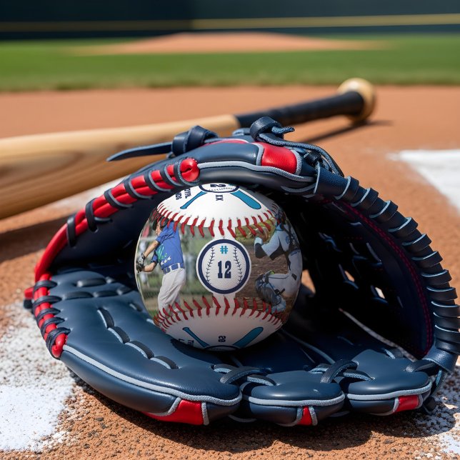 Fun Baseball Player Nummer & Name FotoCollage (Fun Baseball Player Number & Name Photo Collage)