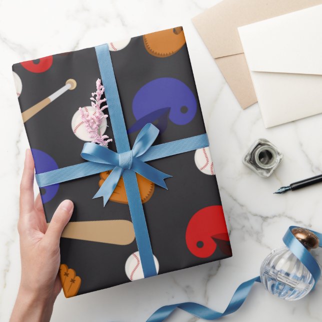Fun Baseball Sportmuster Packpapier (Schenken)
