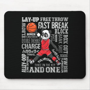 Fun Basketball Boys Girls Niedlich Panda gibt Kind Mousepad