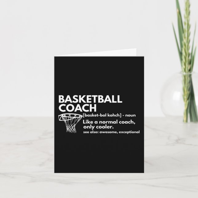 Fun Basketball Coach Definition Gecoacht Geschenk Karte (Vorderseite)