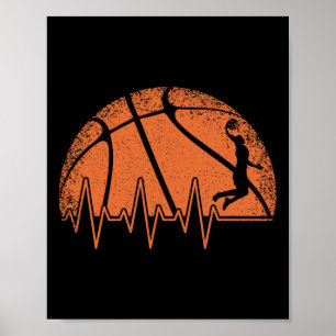 Fun Basketball Heartbeat Basketball Spieler Poster