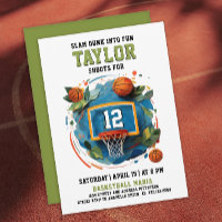 Fun Basketball Hoop Green Blue Kindergeburtstag Pa