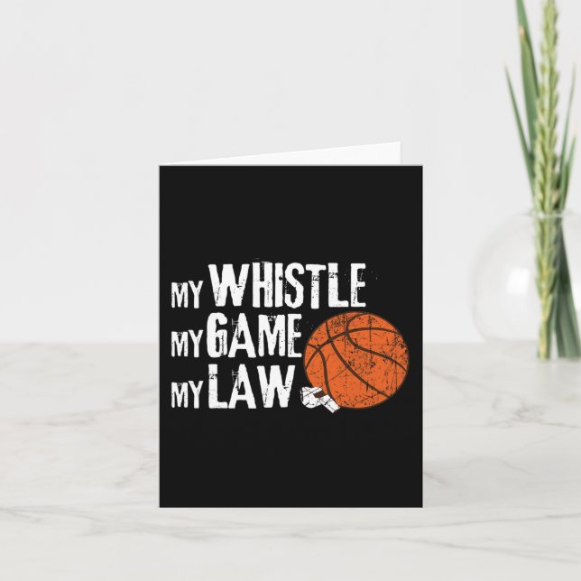 Fun Basketball Ref Hoops - Basketball-Schiedsricht Karte (Vorderseite)