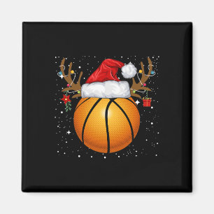 Fun Basketball Rentier Weihnachtsmannmütze Weihnac Magnet