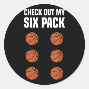 Fun Basketball Six Pack Basketball Spieler Runder Aufkleber