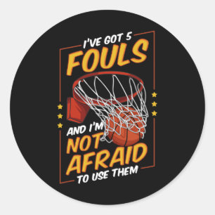 Fun Basketball Spieler 5 Fouls Defensive Fouls Fou Runder Aufkleber