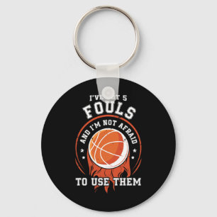 Fun Basketball Spieler Geschenk - Hoops 5 Fouls Schlüsselanhänger