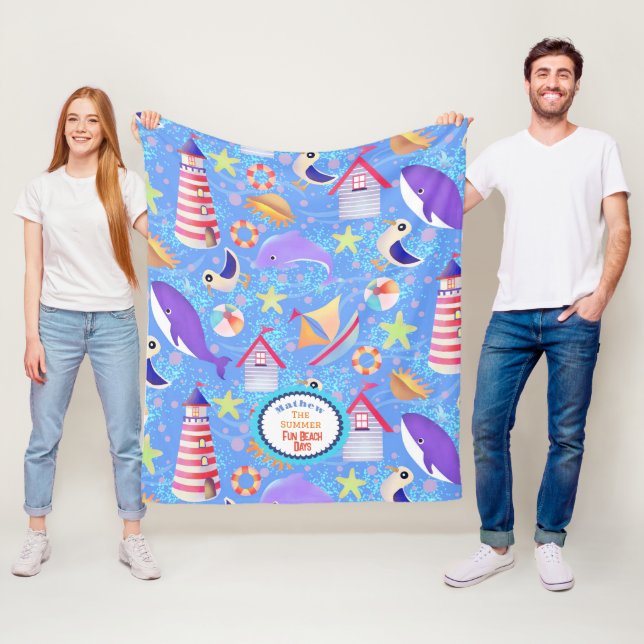 Fun Beach Blue Fleece Blanket (Beispiel)
