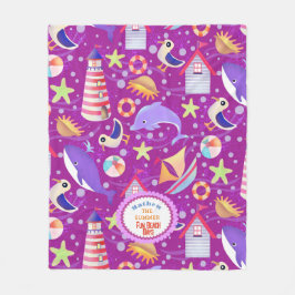 Fun Beach Magenta Fleecedecke