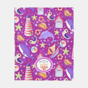 Fun Beach Magenta Fleecedecke