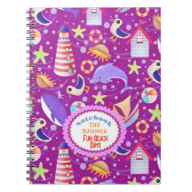 Fun Beach Magenta Notebook