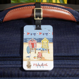 Fun Beach Summer Scene Ocean Monogram Gepäckanhänger