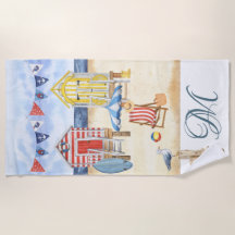Fun Beach Summer Scene Ocean Monogram