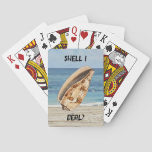 Fun Beach und Muschel Poker oder Spielabend Karten Spielkarten
