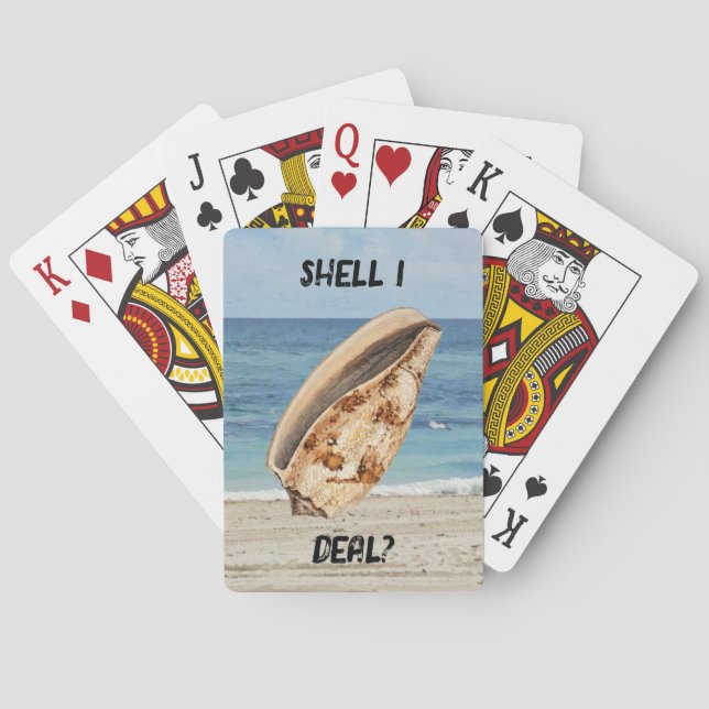 Fun Beach und Muschel Poker oder Spielabend Karten Spielkarten (Rückseite)