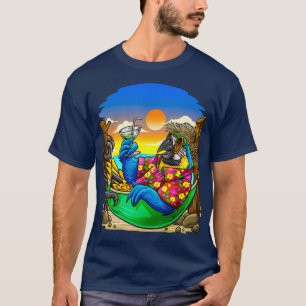 Fun Beach Vacation Parrot mit Cocktail in T-Shirt
