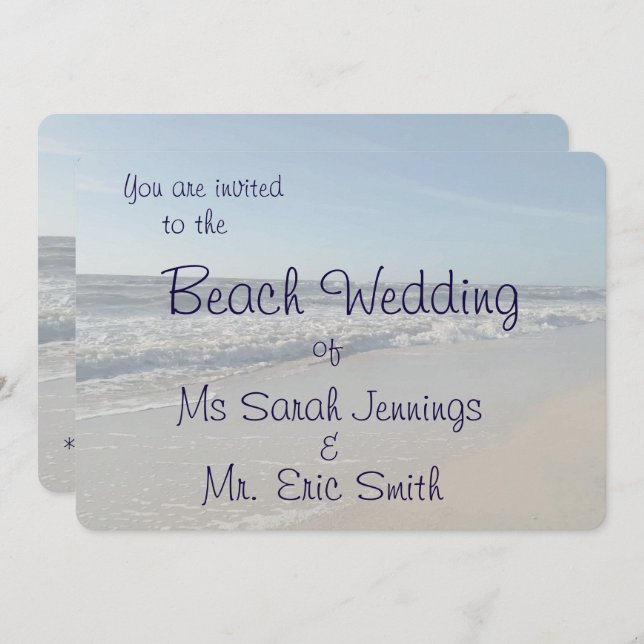 Fun Beach Wedding Invitation (Devant / Derrière)